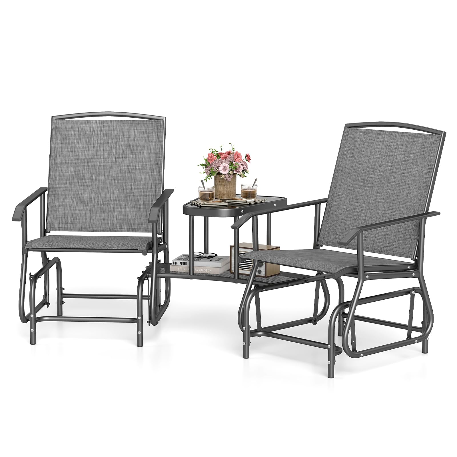 Tangkula Patio 2 Person Swing Glider Chair